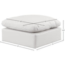 Meridian Indulge Cream Vegan Leather Ottoman IMAGE 4