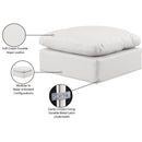  Manufacturer Color_Cream -- Indulge Cream Vegan Leather Upholstered Modular Ottoman IMAGE 5