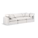  Manufacturer Color_Cream -- Indulge 105" Cream Vegan Leather Upholstered 3 pc Modular Sofa IMAGE 1