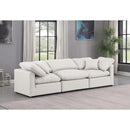  Manufacturer Color_Cream -- Indulge 105" Cream Vegan Leather Upholstered 3 pc Modular Sofa IMAGE 2