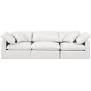  Manufacturer Color_Cream -- Indulge 105" Cream Vegan Leather Upholstered 3 pc Modular Sofa IMAGE 4