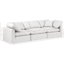  Manufacturer Color_Cream -- Indulge 105" Cream Vegan Leather Upholstered 3 pc Modular Sofa IMAGE 8