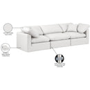  Manufacturer Color_Cream -- Indulge 105" Cream Vegan Leather Upholstered 3 pc Modular Sofa IMAGE 9