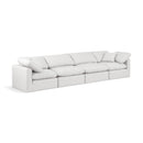  Manufacturer Color_Cream -- Indulge 140" Cream Vegan Leather Upholstered 4 pc Modular Sofa IMAGE 1