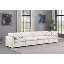  Manufacturer Color_Cream -- Indulge 140" Cream Vegan Leather Upholstered 4 pc Modular Sofa IMAGE 2