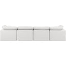  Manufacturer Color_Cream -- Indulge 140" Cream Vegan Leather Upholstered 4 pc Modular Sofa IMAGE 3