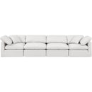  Manufacturer Color_Cream -- Indulge 140" Cream Vegan Leather Upholstered 4 pc Modular Sofa IMAGE 4