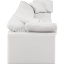  Manufacturer Color_Cream -- Indulge 140" Cream Vegan Leather Upholstered 4 pc Modular Sofa IMAGE 5