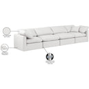  Manufacturer Color_Cream -- Indulge 140" Cream Vegan Leather Upholstered 4 pc Modular Sofa IMAGE 9