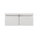  Manufacturer Color_Cream -- Indulge 70" Cream Vegan Leather Upholstered 2 pc Armless Modular Loveseat IMAGE 3