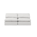  Manufacturer Color_Cream -- Indulge 70" Cream Vegan Leather Upholstered 2 pc Armless Modular Loveseat IMAGE 4