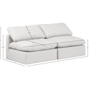  Manufacturer Color_Cream -- Indulge 70" Cream Vegan Leather Upholstered 2 pc Armless Modular Loveseat IMAGE 7