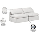 Meridian Indulge Cream Vegan Leather Modular Sofa IMAGE 8