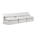  Manufacturer Color_Cream -- Indulge 105" Cream Vegan Leather Upholstered 3 pc Armless Modular Sofa IMAGE 1