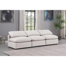  Manufacturer Color_Cream -- Indulge 105" Cream Vegan Leather Upholstered 3 pc Armless Modular Sofa IMAGE 2