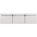  Manufacturer Color_Cream -- Indulge 105" Cream Vegan Leather Upholstered 3 pc Armless Modular Sofa IMAGE 3