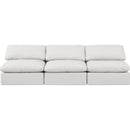  Manufacturer Color_Cream -- Indulge 105" Cream Vegan Leather Upholstered 3 pc Armless Modular Sofa IMAGE 4