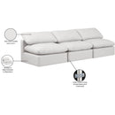  Manufacturer Color_Cream -- Indulge 105" Cream Vegan Leather Upholstered 3 pc Armless Modular Sofa IMAGE 8