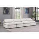  Manufacturer Color_Cream -- Indulge 140" Cream Vegan Leather Upholstered 4 pc Armless Modular Sofa IMAGE 2