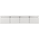  Manufacturer Color_Cream -- Indulge 140" Cream Vegan Leather Upholstered 4 pc Armless Modular Sofa IMAGE 3