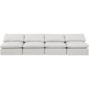  Manufacturer Color_Cream -- Indulge 140" Cream Vegan Leather Upholstered 4 pc Armless Modular Sofa IMAGE 4