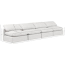  Manufacturer Color_Cream -- Indulge 140" Cream Vegan Leather Upholstered 4 pc Armless Modular Sofa IMAGE 7