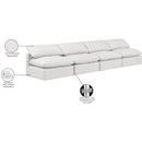  Manufacturer Color_Cream -- Indulge 140" Cream Vegan Leather Upholstered 4 pc Armless Modular Sofa IMAGE 8