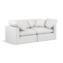  Manufacturer Color_Cream -- Indulge 70" Cream Vegan Leather Upholstered 2 pc Modular Loveseat IMAGE 1