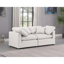  Manufacturer Color_Cream -- Indulge 70" Cream Vegan Leather Upholstered 2 pc Modular Loveseat IMAGE 2