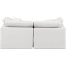  Manufacturer Color_Cream -- Indulge 70" Cream Vegan Leather Upholstered 2 pc Modular Loveseat IMAGE 3
