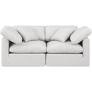  Manufacturer Color_Cream -- Indulge 70" Cream Vegan Leather Upholstered 2 pc Modular Loveseat IMAGE 4