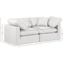  Manufacturer Color_Cream -- Indulge 70" Cream Vegan Leather Upholstered 2 pc Modular Loveseat IMAGE 8