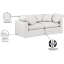  Manufacturer Color_Cream -- Indulge 70" Cream Vegan Leather Upholstered 2 pc Modular Loveseat IMAGE 9