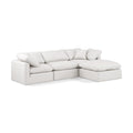  Manufacturer Color_Cream -- Indulge 105" Cream Vegan Leather Upholstered 4 pc Modular Sectional IMAGE 1