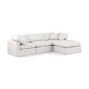  Manufacturer Color_Cream -- Indulge 105" Cream Vegan Leather Upholstered 4 pc Modular Sectional IMAGE 1