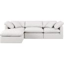  Manufacturer Color_Cream -- Indulge 105" Cream Vegan Leather Upholstered 4 pc Modular Sectional IMAGE 4