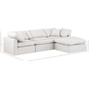  Manufacturer Color_Cream -- Indulge 105" Cream Vegan Leather Upholstered 4 pc Modular Sectional IMAGE 8