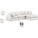  Manufacturer Color_Cream -- Indulge 105" Cream Vegan Leather Upholstered 4 pc Modular Sectional IMAGE 9