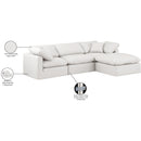 Meridian Indulge Cream Vegan Leather Modular Sectional IMAGE 9