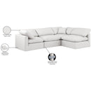  Manufacturer Color_Cream -- Indulge 105" Cream Vegan Leather Upholstered 4 pc Modular Sectional IMAGE 10