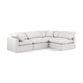  Manufacturer Color_Cream -- Indulge 105" Cream Vegan Leather Upholstered 4 pc Modular Sectional IMAGE 1