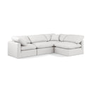  Manufacturer Color_Cream -- Indulge 105" Cream Vegan Leather Upholstered 4 pc Modular Sectional IMAGE 1