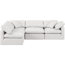  Manufacturer Color_Cream -- Indulge 105" Cream Vegan Leather Upholstered 4 pc Modular Sectional IMAGE 4