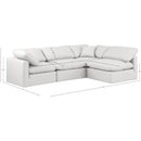  Manufacturer Color_Cream -- Indulge 105" Cream Vegan Leather Upholstered 4 pc Modular Sectional IMAGE 9