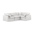  Manufacturer Color_Cream -- Indulge 105" Cream Vegan Leather Upholstered 4 pc Modular Sectional IMAGE 1