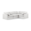  Manufacturer Color_Cream -- Indulge 105" Cream Vegan Leather Upholstered 4 pc Modular Sectional IMAGE 1