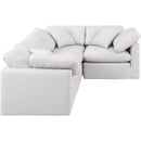  Manufacturer Color_Cream -- Indulge 105" Cream Vegan Leather Upholstered 4 pc Modular Sectional IMAGE 4