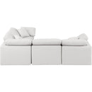  Manufacturer Color_Cream -- Indulge 105" Cream Vegan Leather Upholstered 4 pc Modular Sectional IMAGE 5