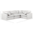  Manufacturer Color_Cream -- Indulge 105" Cream Vegan Leather Upholstered 4 pc Modular Sectional IMAGE 9