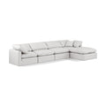  Manufacturer Color_Cream -- Indulge 140" Cream Vegan Leather Upholstered 5 pc Modular Sectional IMAGE 1